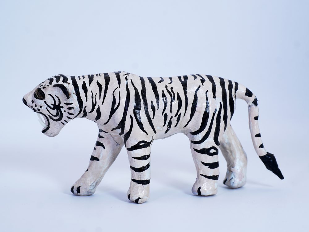 Indore Leather Toy White Tiger (4) Indore Leather Toy White Tiger