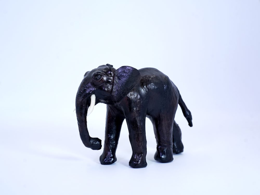 Indore Leather Toy Elephant 6 Inch-set of Two