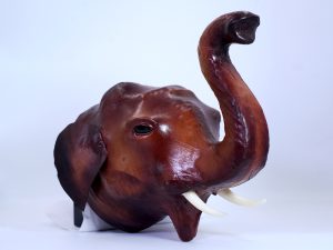 Indore Leather Toy Medium Head Elephant (1).jpg Indore Leather Toy Head Elephant