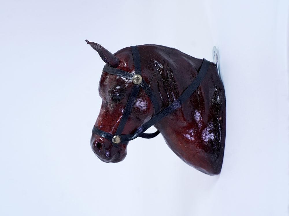 Indore Leather Toy Small Head Horse hanging-Set of Two