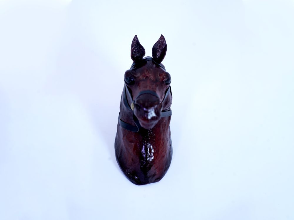 Indore Leather Toy Small Head Horse hanging-Set of Two