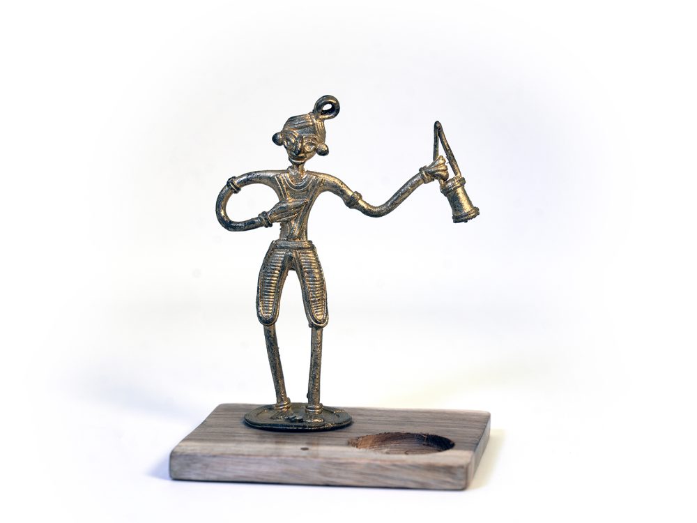 Dokra Man Figure Candle Stand