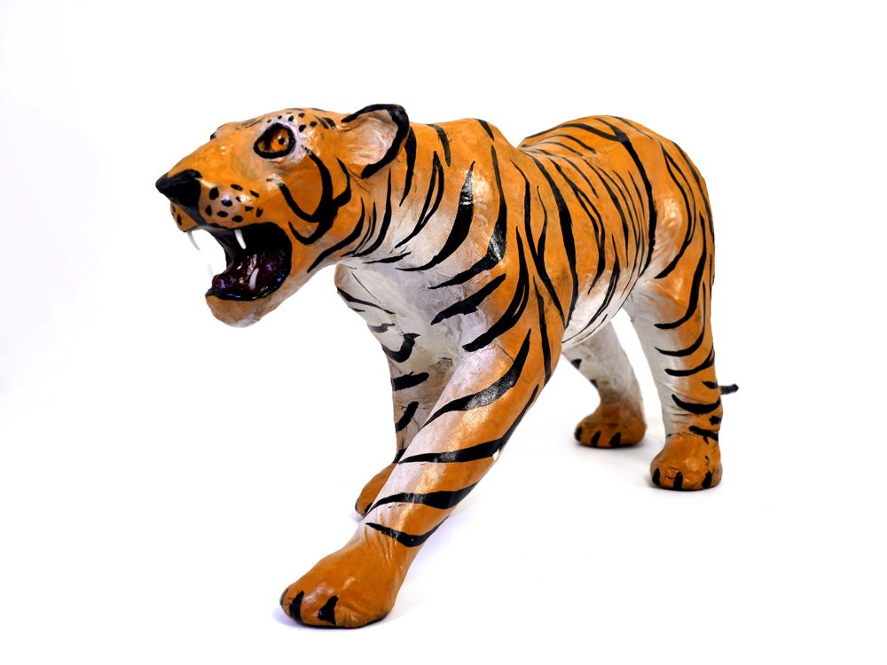 Indore leather toy tiger 12 Inch