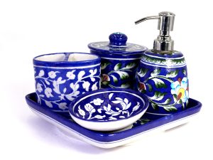 Rajasthan Blue Pottery Bath Set-3 Rajasthan Blue Pottery Bath Set