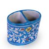 Rajasthan Blue Pottery Brush Holder-2 Rajasthan Blue Pottery Brush Holder