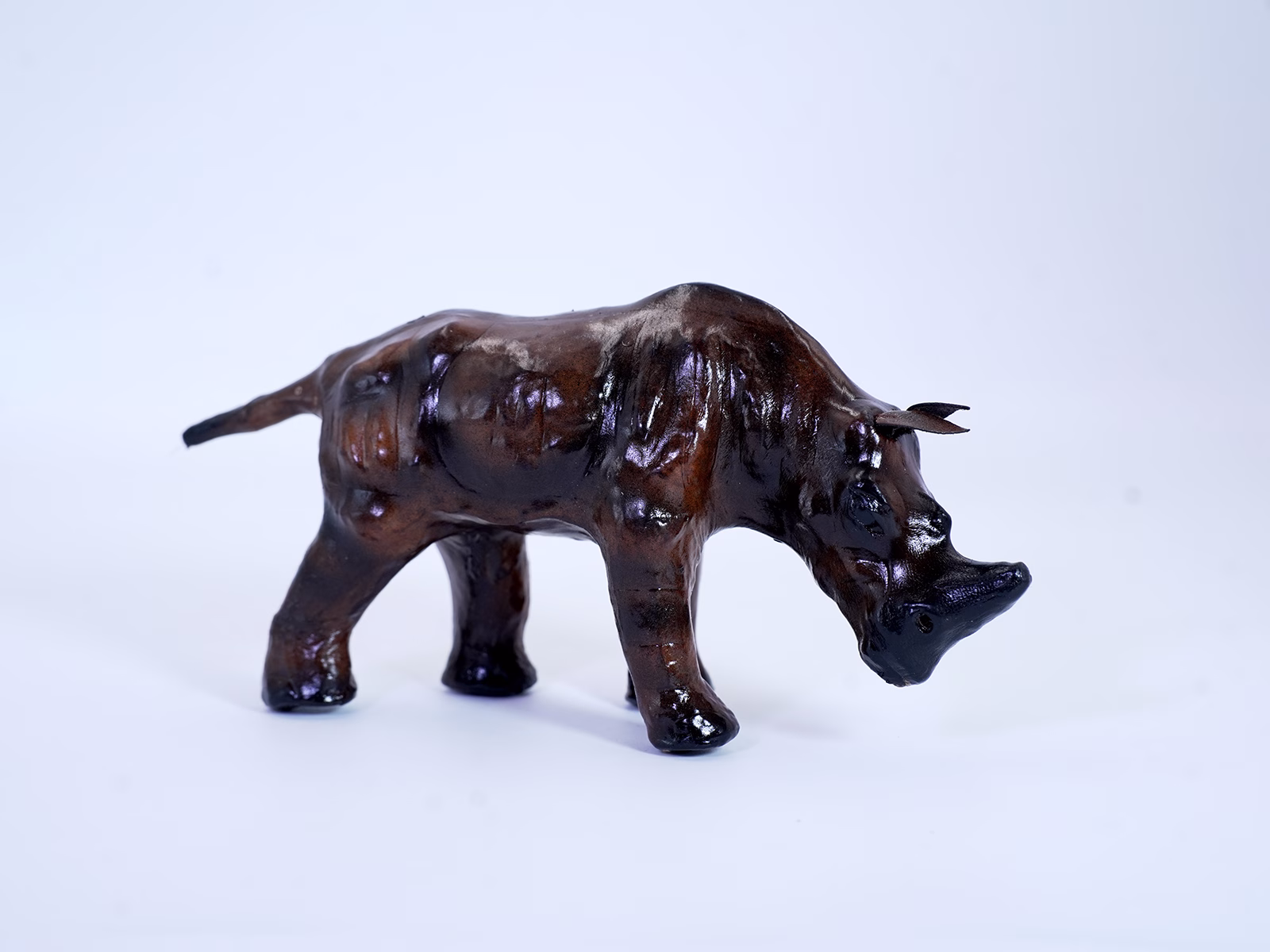 Indore Leather Toy Rhino-6In – GI Craft from Madhya Pradesh