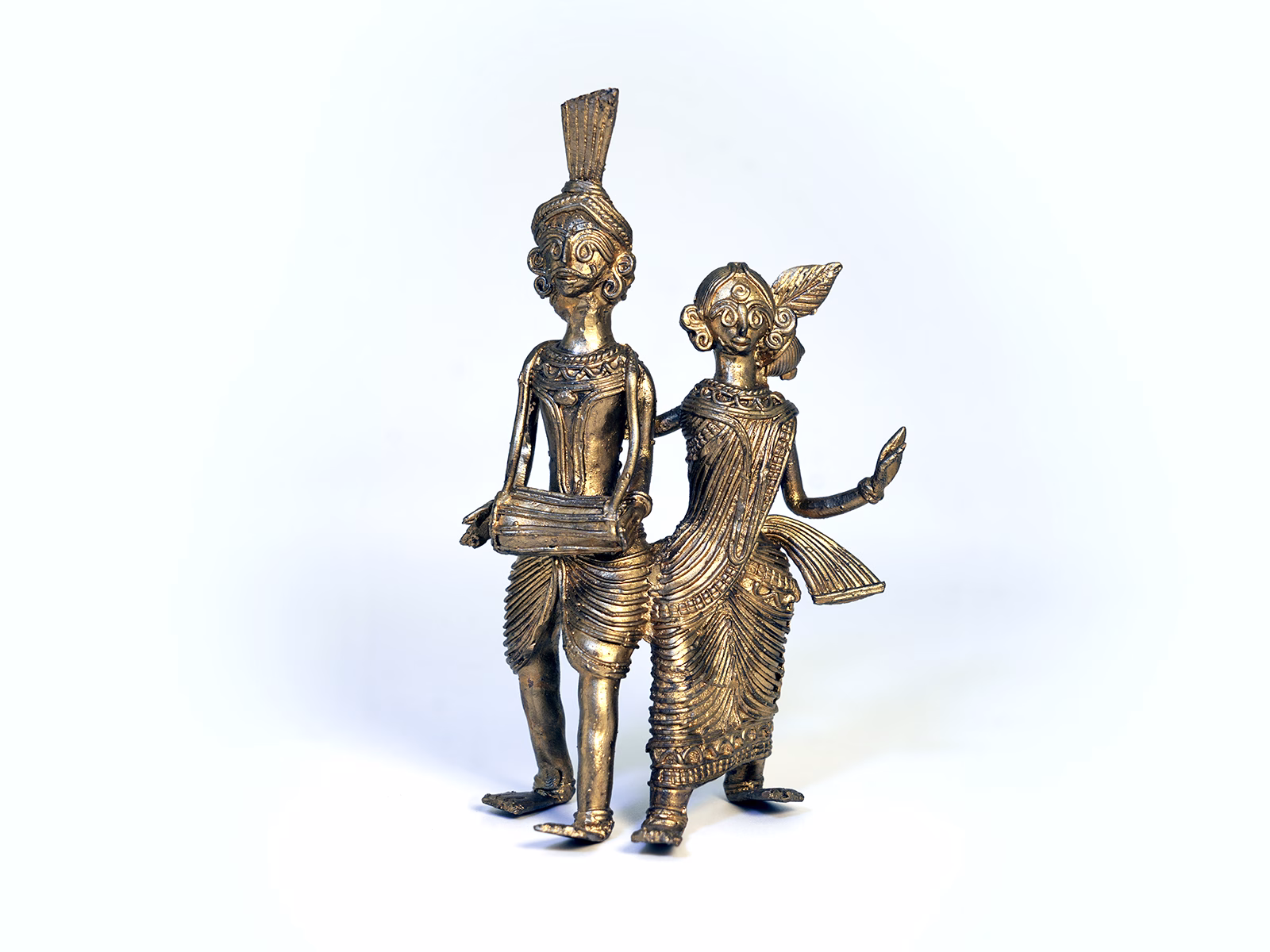 Dokra Adhivashi Couple Big – GI Craft from West Bengal