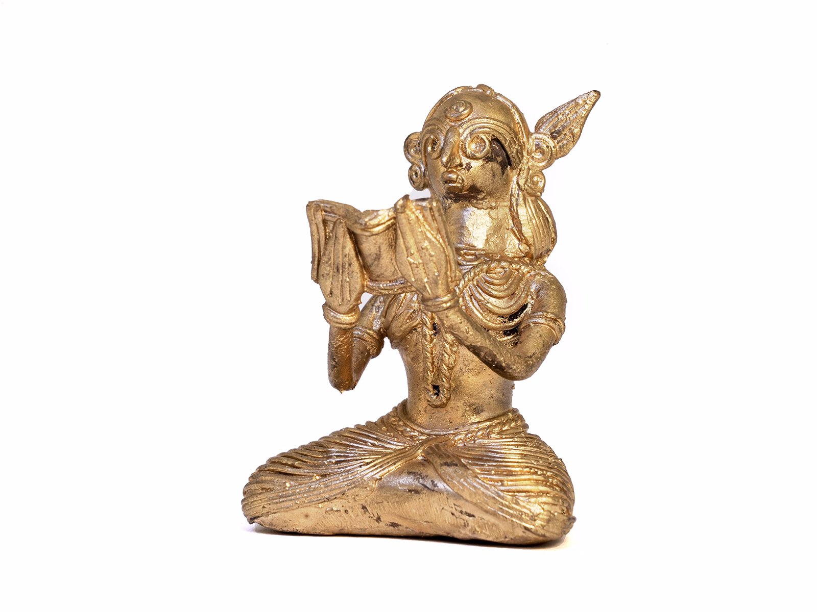 Dokra Lady Reading Book (5).jpg Dokra Lady Reading Book – GI Craft from West Bengal